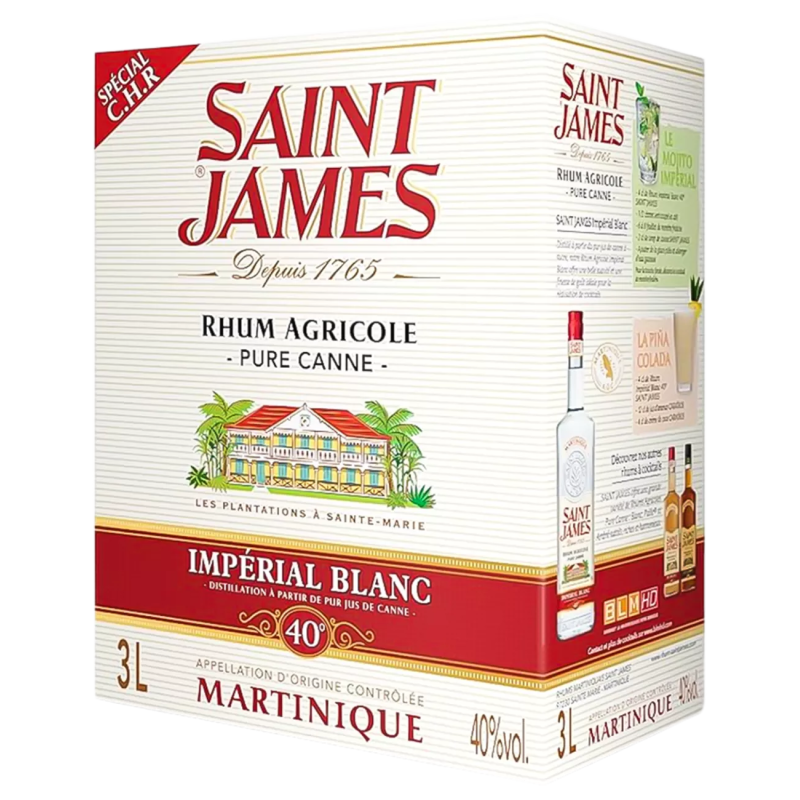 SAINT-JAMES - CUBI RHUM BLANC - 50% - 3L