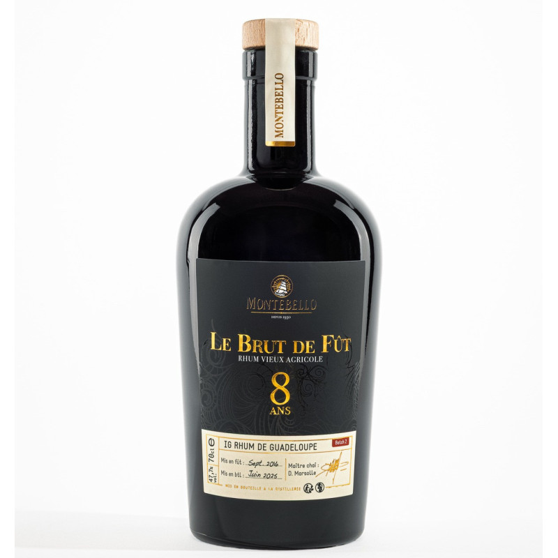 MONTEBELLO - RHUM VIEUX - BRUT DE FUT 8 ANS - 47,7% - 70CL MONTEBELLO - RHUM VIEUX - BRUT DE FUT 8 ANS - 47,7% - 70CL