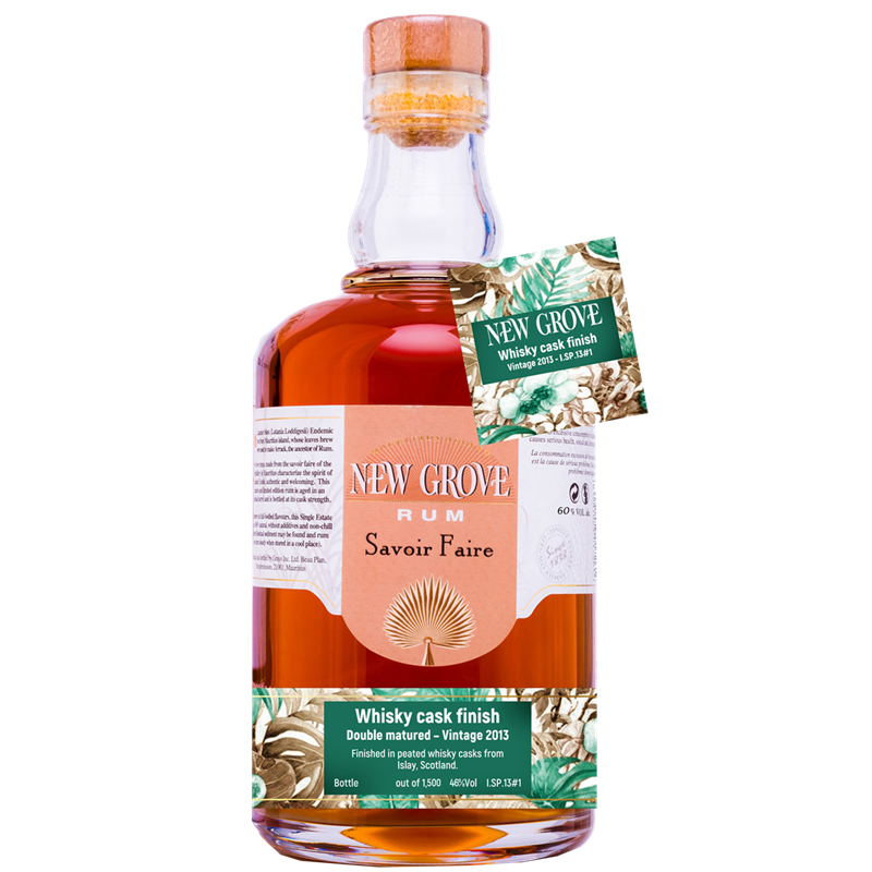 NEW GROVE - SAVOIR FAIRE - ISLAY PEATED WHISKY CASK FINISH - 46% - 70CL NEW GROVE - SAVOIR FAIRE - ISLAY PEATED WHISKY CASK FINISH - 46% - 70CL