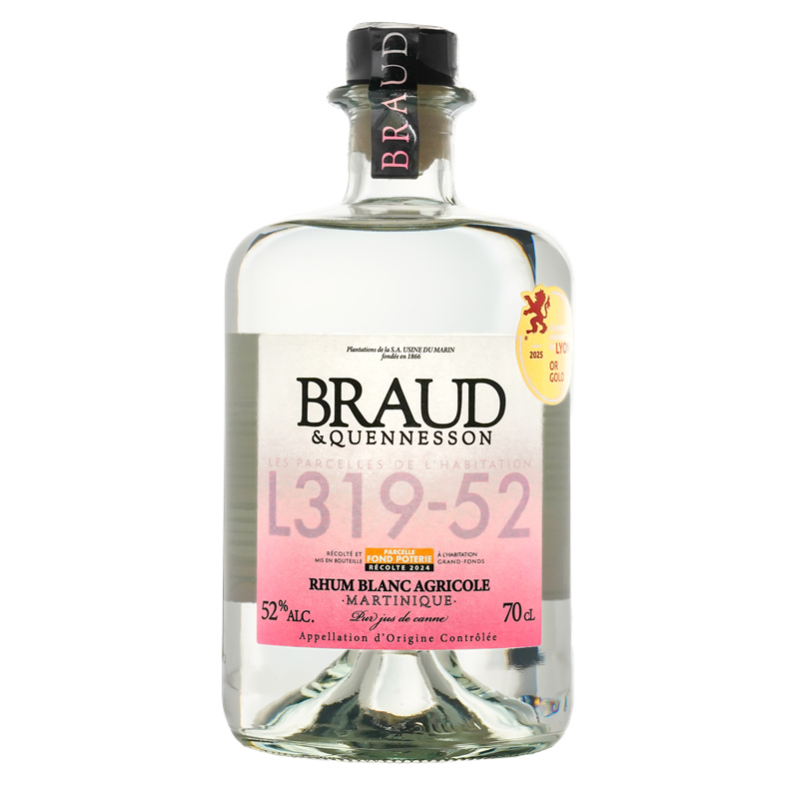 BRAUD & QUENNESSON - RHUM BLANC - PARCELLE FOND POTERIE L319-52 - 52% - 70CL BRAUD & QUENNESSON - RHUM BLANC - PARCELLE FOND POTERIE L319-52 - 52% - 70CL