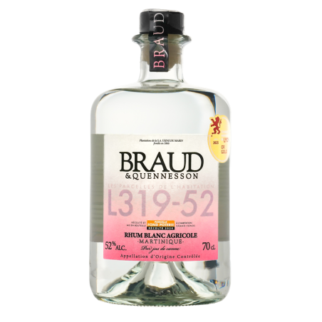 BRAUD & QUENNESSON - RHUM BLANC - PARCELLE FOND POTERIE L319-52 - 52% - 70CL