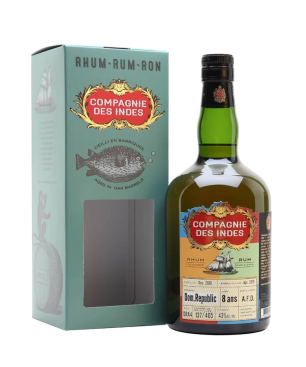 COMPAGNIE DES INDES - DOM REPUBLIC - SINGLE CASK - 8 ANS - A.F.D. - 43% - 70CL