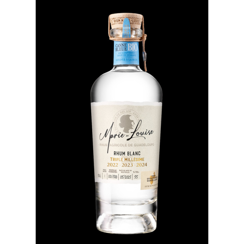 MARIE-LOUISE - RHUM BLANC - TRIPLE MILLÉSIME - 2022-2023-2024 - 55% - 50CL MARIE-LOUISE - RHUM BLANC - TRIPLE MILLÉSIME - 2022-2023-2024 - 55% - 50CL