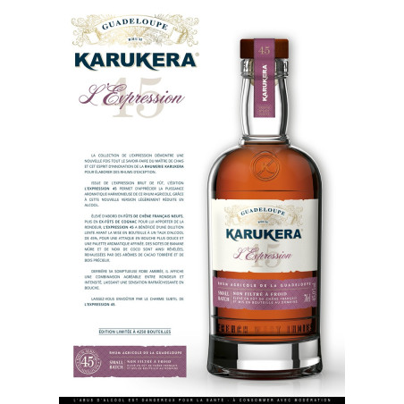 KARUKERA - RHUM AMBRÉ - L'EXPRESSION - 45% - 70CL