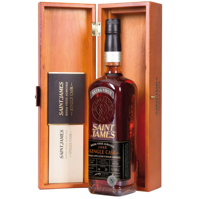 SAINT JAMES - RHUM VIEUX - SINGLE CASK - 1998 - 42,8% - 70CL SAINT JAMES - RHUM VIEUX - SINGLE CASK - 1998 - 42,8% - 70CL