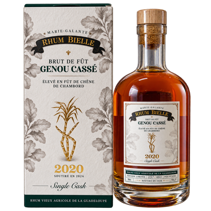 BIELLE - RHUM VIEUX - GENOU CASSÉ - BRUT DE FÛT - SINGLE CASK 2020 - 58,2% - 50CL BIELLE - RHUM VIEUX - GENOU CASSÉ - BRUT DE FÛT - SINGLE CASK 2020 - 58,2% - 50CL