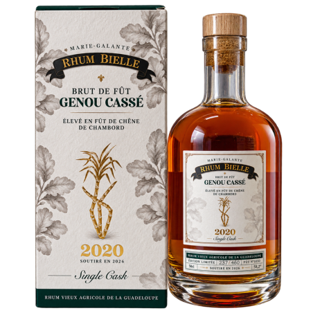 BIELLE - RHUM VIEUX - GENOU CASSÉ - BRUT DE FÛT - SINGLE CASK 2020 - 58,2% - 50CL